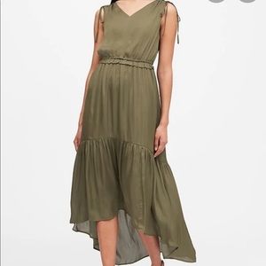 Banana Republic Satin Ruched Maxi Dress